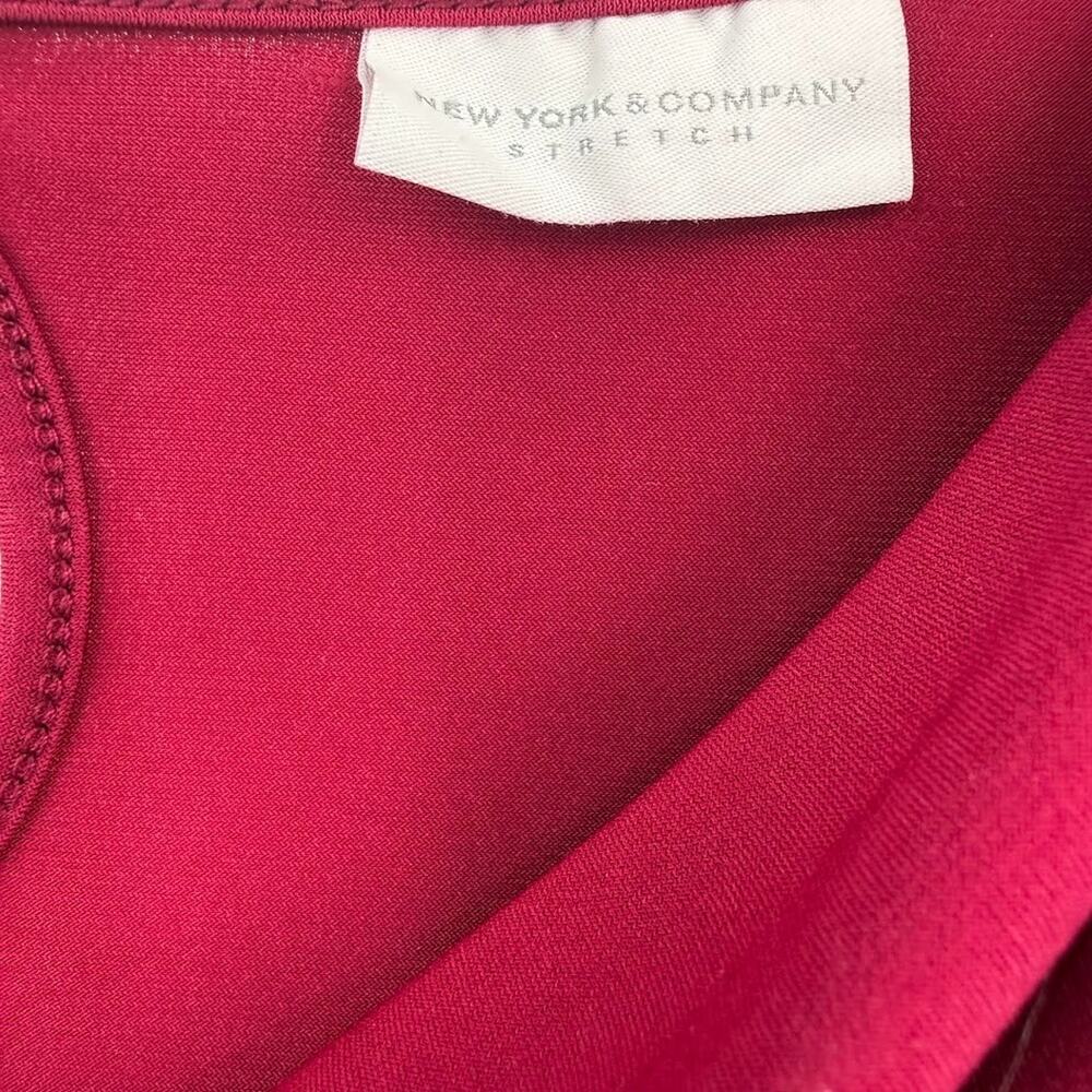 NY&Co SOHO Pink Draped Blouse Medium Ruched Stretch Top - Picture 3 of 10